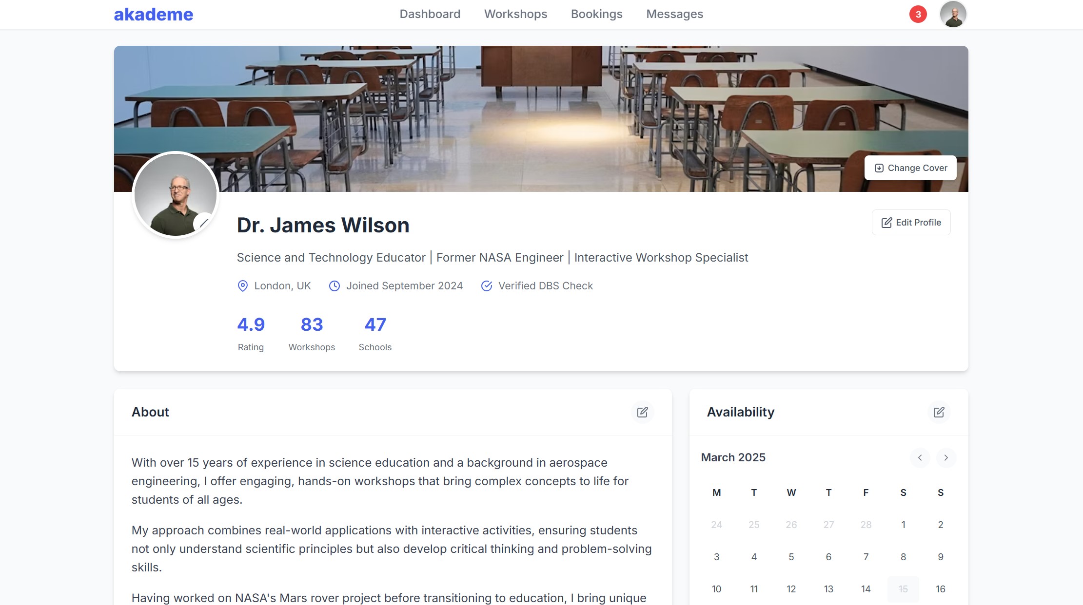 User profile view 1