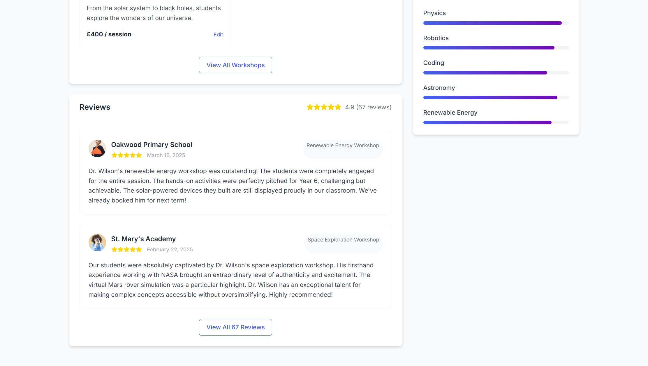 User profile view 3